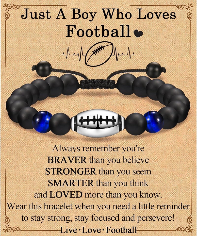 EFVISD Store Soccer Football Basketball Baseball Hockey Bracelet Gifts for Boys Players Team Lovers Son Grandson Brother Nephew Friend as Birthday/Valentines Day/Graduation/Back to School/Christmas Gifts - Image 1